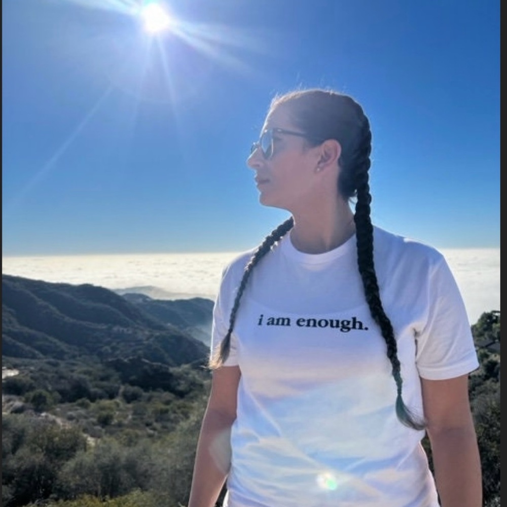I am enough/you are enough white positive affirmation tees. Sec love t shirts